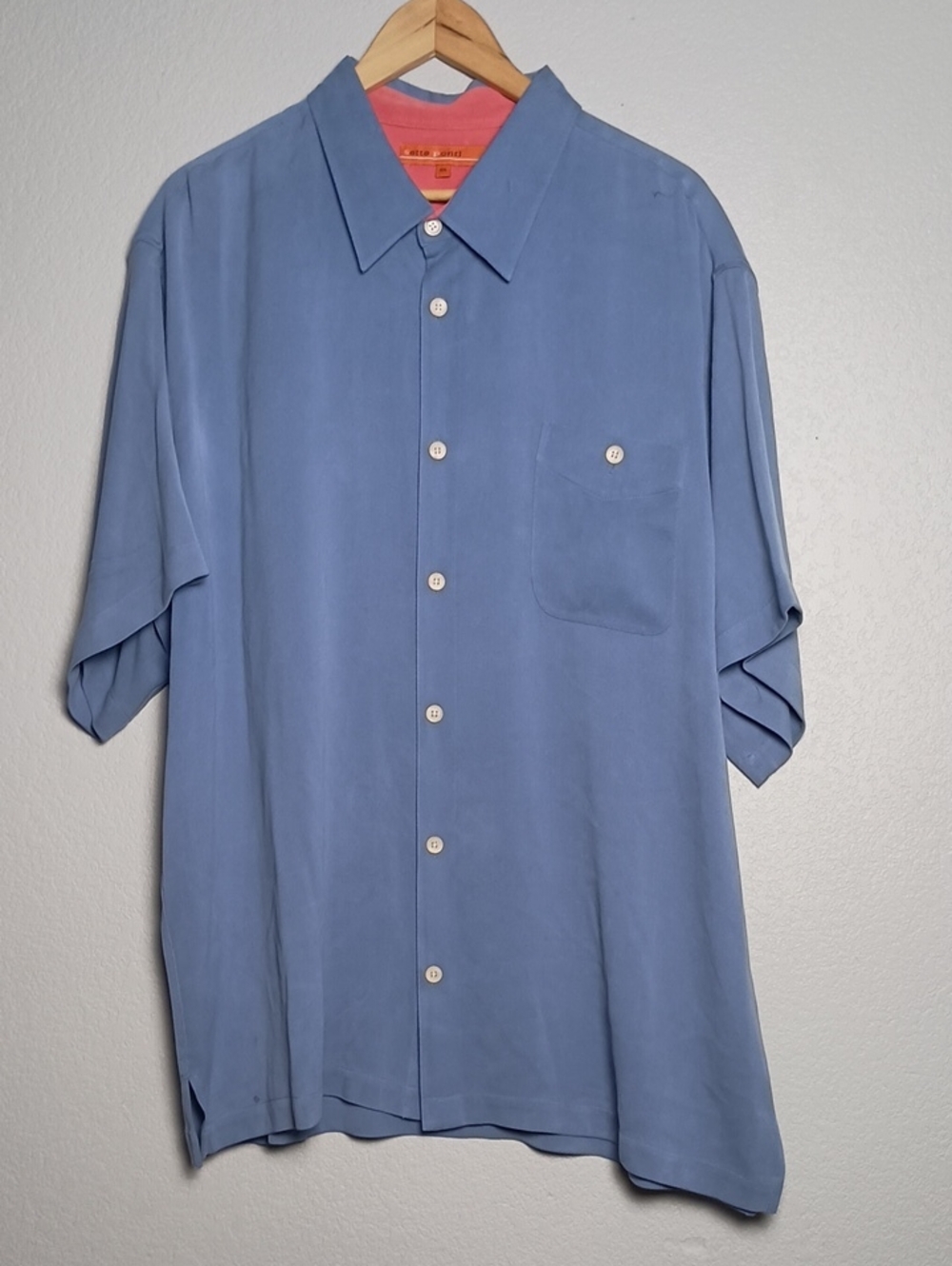 Men's Sette Ponti Short Sleeve Button Down 100% Silk